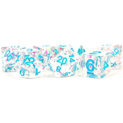 Dice Polyhedral Clear Confetti MET0617