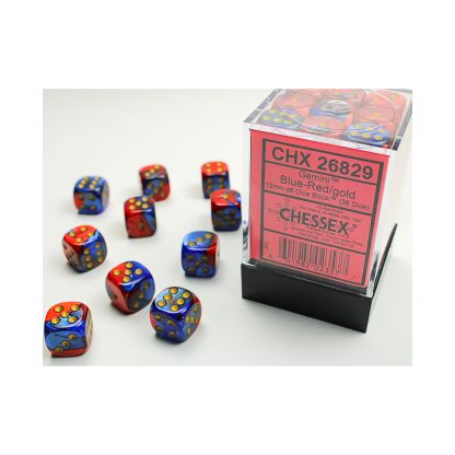 Dice 36d6 12mm Gemini BlueRedGold CHX26829