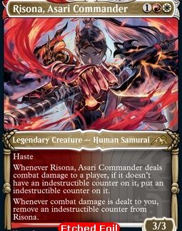 MTG Kamigawa Neon Dynasty Risona, Asari Commander (V.3) Etched Foil
